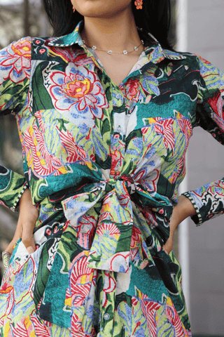 MEHEK Floral shirt 
dress