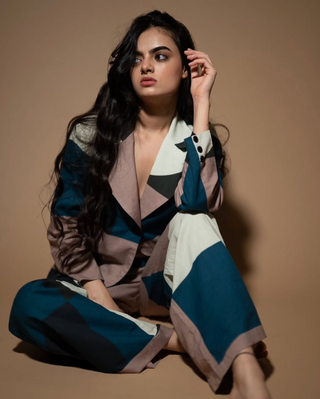 Artas Block Peacock Cotton C‘Ord(Set of 2)