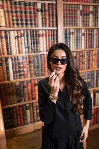 Black Linen Jacket & Skirt Set