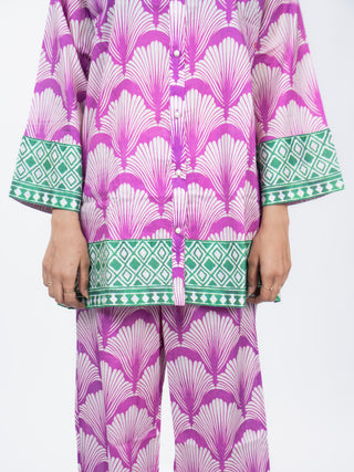 MAGENTA PRINTED CO ORD SET
