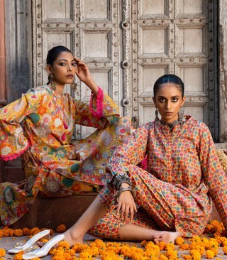Yellow Lawn short co-ord set