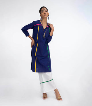 Royal Blue ikat cotton co-ord set
