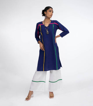 Royal Blue ikat cotton co-ord set