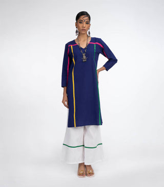 Royal Blue ikat cotton co-ord set