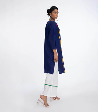 Royal Blue ikat cotton co-ord set