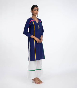 Royal Blue ikat cotton co-ord set