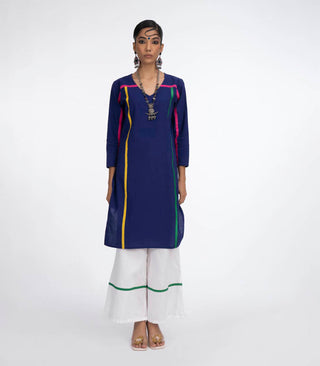 Royal Blue ikat cotton co-ord set