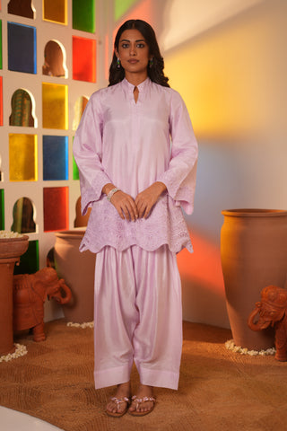 Lilac Dola Silk Fasri Salwar Set