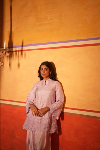 Lilac Dola Silk Fasri Salwar Set