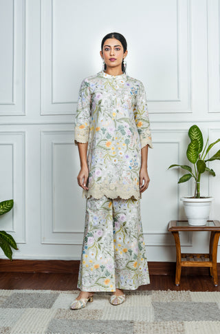 Printed pista Green Cotton Co-Ord Set