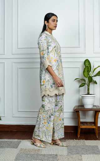 Printed pista Green Cotton Co-Ord Set