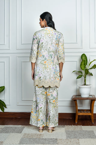 Printed pista Green Cotton Co-Ord Set