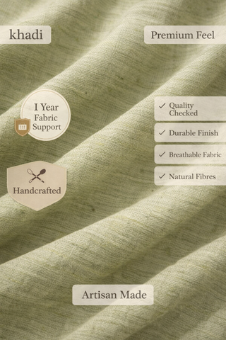 Olive Green Viscose Khadi Pleated Skirt Set