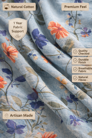 Azure Floral Cotton Jacket Co-ord