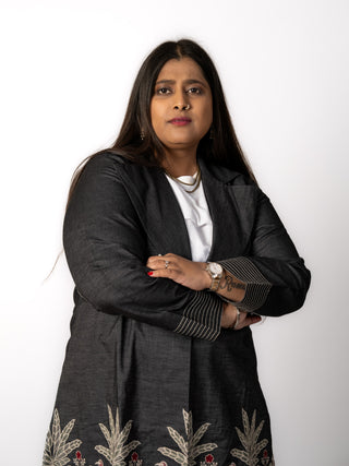 Grey Embroidery Denim Jacket