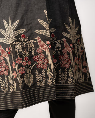 Grey Embroidery Denim Jacket