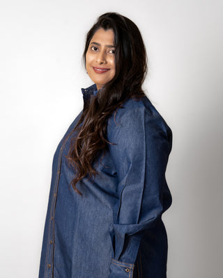 Classic Navy Blue Denim Kurta Set