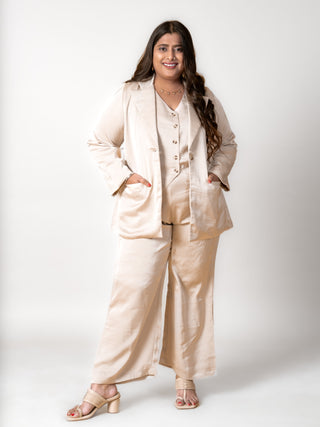 Beige Gucci Silk Jacket Set ( Set of 3)