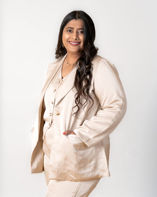 Beige Gucci Silk Jacket Set ( Set of 3)