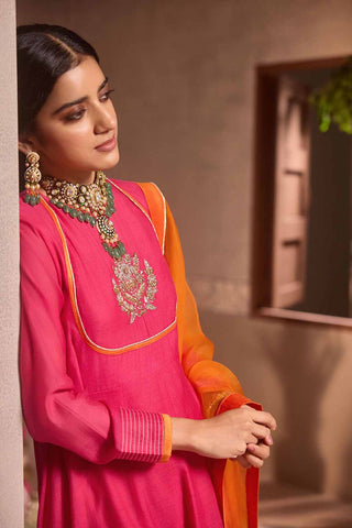 Pink Anarkali 3-Piece Set