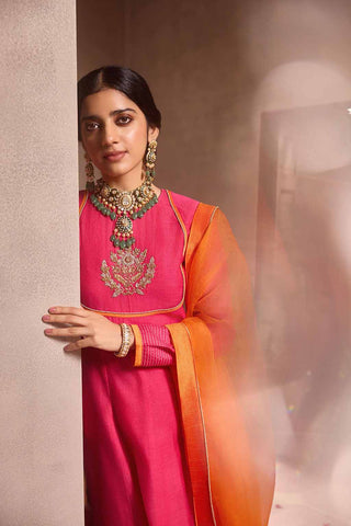 Pink Anarkali 3-Piece Set