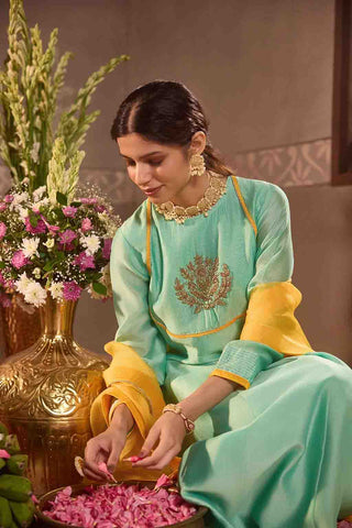 Mint-Green  Anarkali 3-Piece Set