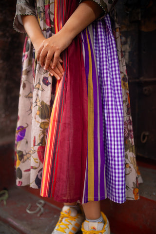 Multicolor Cotton Printed Dress