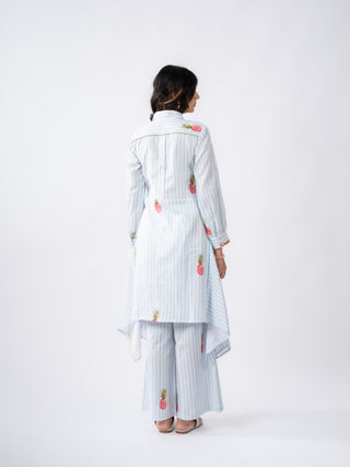 Firozi Stripe flayered Co-ord Set