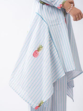Firozi Stripe flayered Co-ord Set