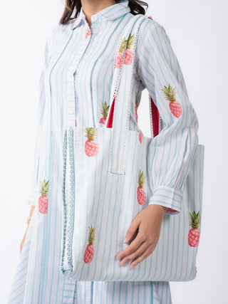 Firozi Stripe flayered Co-ord Set