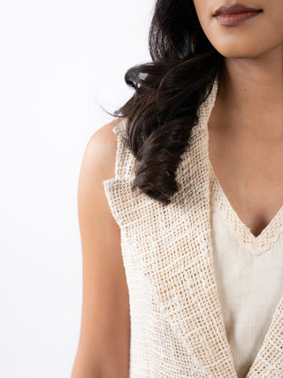 Textured Longline Sleeveless Jacket Dress ( Set of 3 )