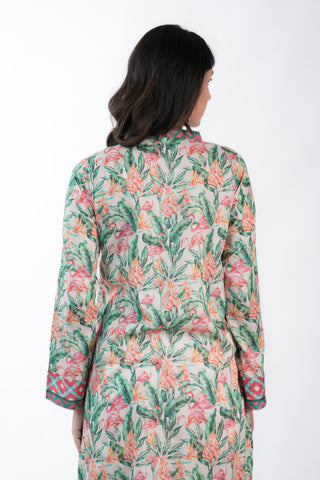 Seafoam Green & Peach Lawn Printed Kurta Set | Daily Wear | For Women