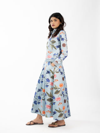 PRINTED SKIRT & SHIRT CO ORD SET