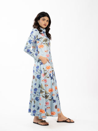 PRINTED SKIRT & SHIRT CO ORD SET