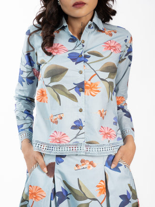 PRINTED SKIRT & SHIRT CO ORD SET