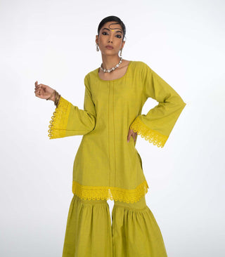 Lime Green Cotton Co-Ord Set