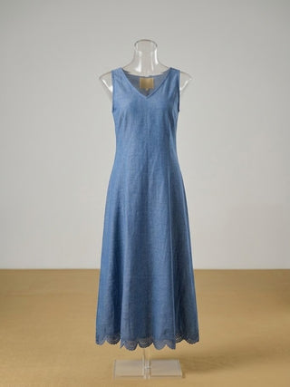 Madras Cotton Indigo Sleeveless Dress
